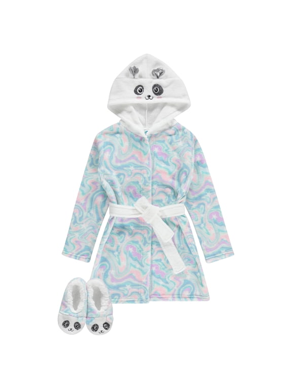 Girls' Unicorn Bathrobe Set - Soft, Cozy, and Fun with Matching Slippers - Perfect for Lounging
