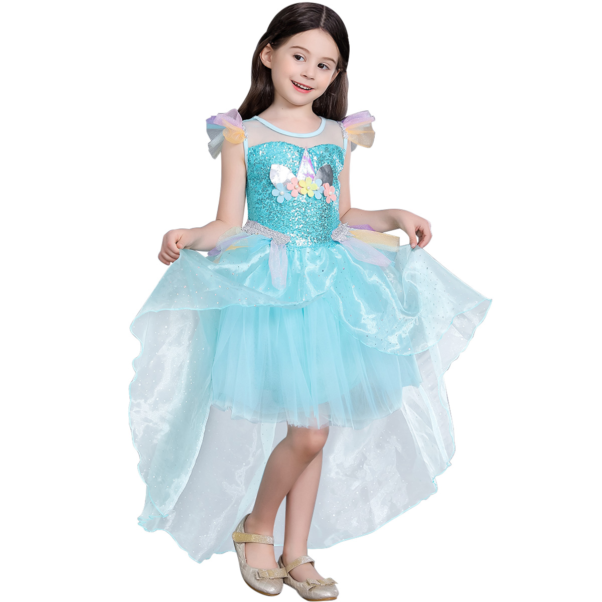 Girls Unicorn Costume Dress Little Pony Halloween Cosplay Dress up