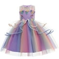 thumbnail image 1 of Girls Unicorn Party Gown Kids Unicorn Princess Dress Flower Dress up Costume, 1 of 2