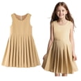 thumbnail image 1 of Girls Uniform Dress Cute Pleated Knee Length Sleeveless Khaki Uniform Jumper Girls Uniform 15-16 Years, 1 of 4