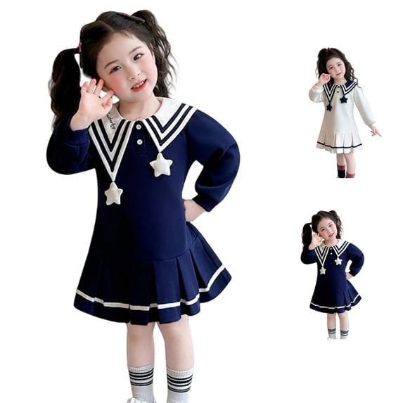 Girls Uniform Dress Knee Length Sleeveless Girls Uniform Jumper Girls School Uniforms 6-7 Years