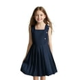 thumbnail image 1 of Girls Uniform Dresses Cute Pleated Knee Length Sleeveless Navy Girls Uniform Jumper Uniforms for Girls 5-6 Years, 1 of 3