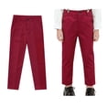thumbnail image 1 of Girls Uniform Pants Dress Pants Adjustable Waist Pants with Pockets Red Pants for Boys Back To School Straight Fit Uniform Pants Size 16-17 Years, 1 of 6