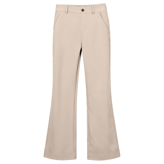 Girls Uniform Pants High Waisted Button Front Flare Trousers Flared School Pants for Girls School Uniform Size 5-16T