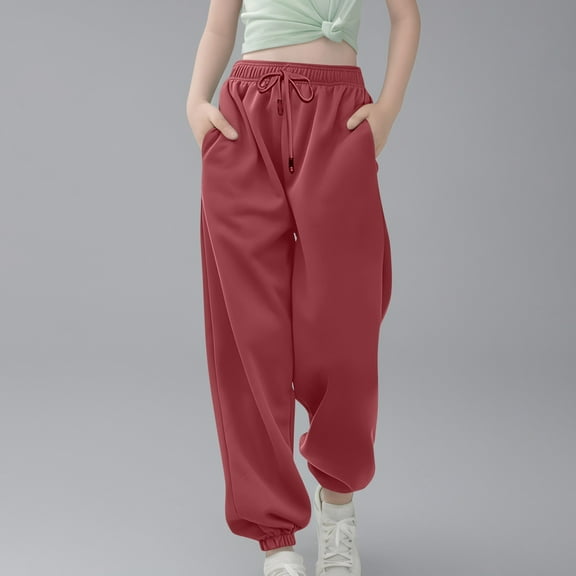 Girls Uniform Pants Size 16 Girls Dress Pants with Bow Belt Kids Wide Leg Palazzo Pants High Waisted Front Tie Elastic Waist Baggy Trousers