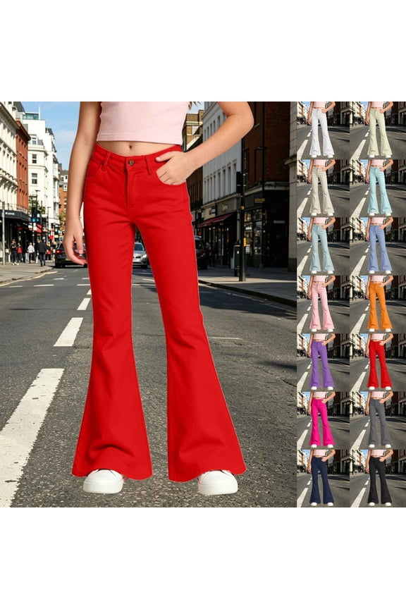 Girls Uniform Pants Size 10 Flare Dress Pants Dress Pants Kids School Uniform Bell Bottoms Back To School Clothes Mint Green