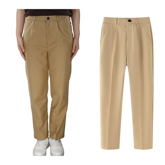 Girls Uniform Pants Skinny Fit Stretch Pants with Pockets Straight Pants Khaki Uniform Pants Back To School Clothes Teen Clothes for Girls 11-12 Years