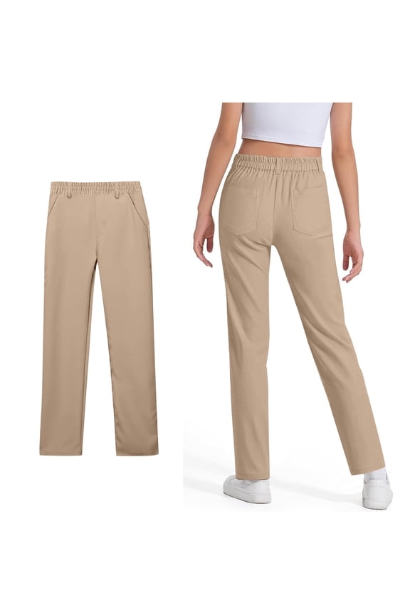 Girls Uniform Pants Skinny Pants Kids Dress Pants with Pockets Straight Pants Khaki Pants Back to School Outfits for Girls Teen Clothes for Teen Girls 11-12 Years