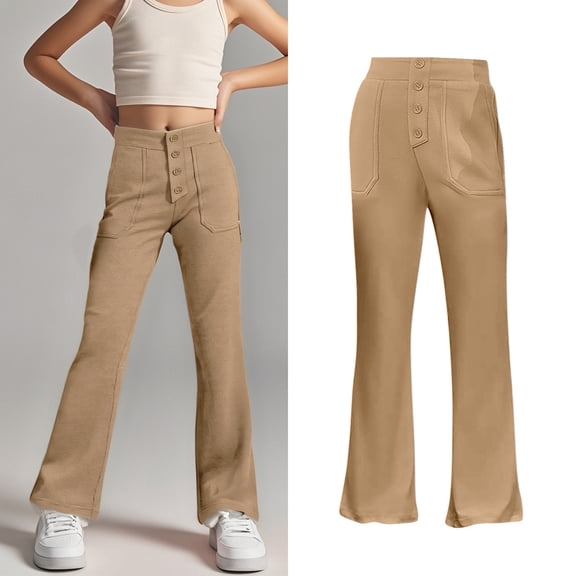 Girls Uniform Pants Skinny Pants Kids Dress Pants with Pockets Straight Pants Khaki Pants for Girls Back To School Clothes for Girls Clothes for Girls 9-10 Years Girls Clothes