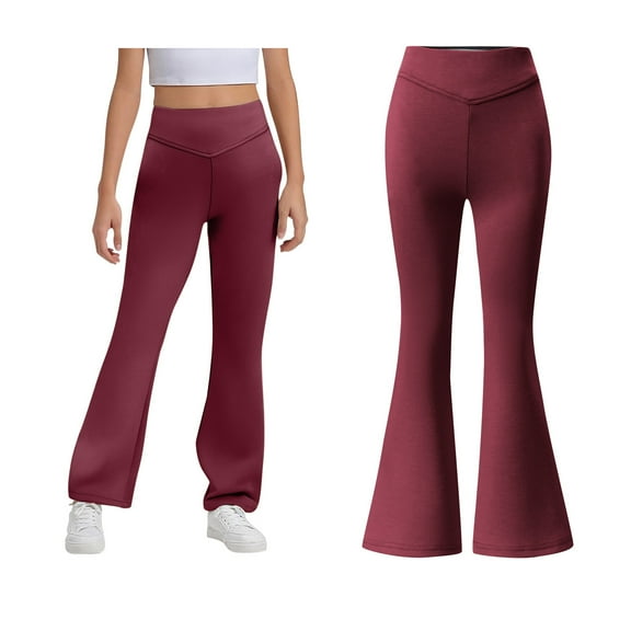 Girls Uniform Pants Skinny Pants Stretch Pants with Pockets Flare Leg Pants Girls Uniform Pants Back To School Clothes Kids Cute Clothes for Girls 9-10 Years