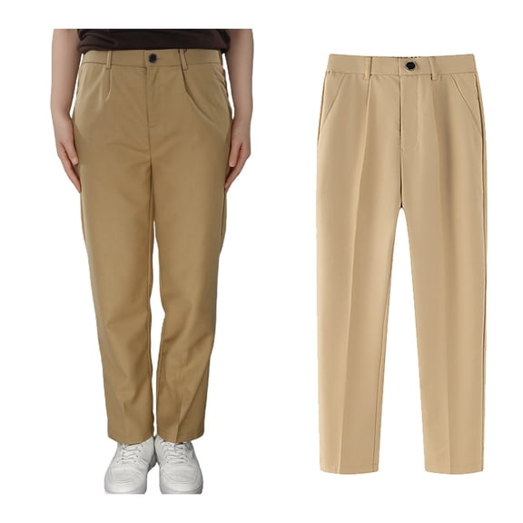 Girls Uniform Pants Skinny Pants Stretch Pants with Pockets Straight Pants Girls Khaki Uniform Pants Back To School Outfits for Girls Kids Preppy Clothes 5-6 Years