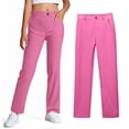 thumbnail image 1 of Girls Uniform Pants Skinny Pants Stretch Pants with Pockets Straight Pants Pink Pants for Girls Back to School Outfits for Girls Teen Tween Girl Clothing 11-12 Years, 1 of 8