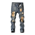 thumbnail image 1 of Girls Uniform Pants Stretchy Boy's Skinny Fit Comfy Jeans Ripped Destroyed Distressed Stylish Slim Washed Denim Jeans Pants 4T Boys Pants With Pockets, 1 of 5