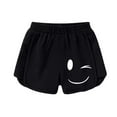 thumbnail image 1 of Girls Uniform School Shorts Print Elastic Waist Casual Athletic Shorts Black 3 Years-4 Years, 1 of 4