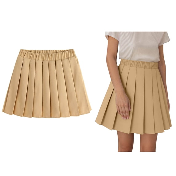 Girls Uniform Skirt A-Line Pleated Skirt with Lining Shorts Back To School Clothes for Girls School Skirt 5-6 Years