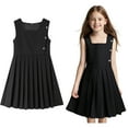 thumbnail image 1 of Girls Uniform Skirt Cute Pleated Knee Length Sleeveless Black Uniform Jumper Girls Size 8 Clothes 13-14 Years, 1 of 4