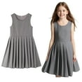 thumbnail image 1 of Girls Uniform Skirt Knee Length Sleeveless Grey Jumpers for Girls Kids Uniform 8-9 Years, 1 of 5