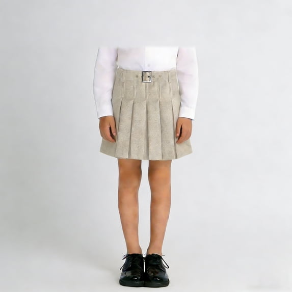 Girls Uniform Skirt Pleated Skirt Khaki School Uniform Cute Skirts for Girls 8-9 Years