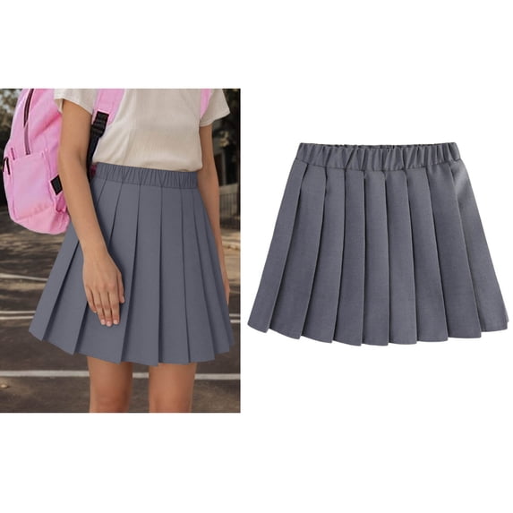 Girls Uniform Skirts A-Line Pleated Skirts with Shorts Underneath Back To School Clothes for Kids Girls Mini Skirts 4-5 Years