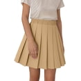 thumbnail image 1 of Girls' Uniform Skirts School Pleated Flared Elastic Waistband Mini Skorts Built in Shorts with Pockets, 1 of 9