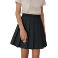 thumbnail image 1 of Girls' Uniform Skirts School Pleated Flared Elastic Waistband Mini Skorts Built in Shorts with Pockets, 1 of 8