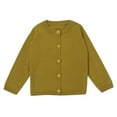 thumbnail image 1 of Girls Uniform Slim Fit Crewneck Cardigan Sweater Gold 7, 1 of 8