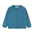 thumbnail image 1 of Girls Uniform Slim Fit Crewneck Cardigan Sweater Light Blue 5, 1 of 7