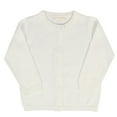 thumbnail image 1 of Girls Uniform Slim Fit Crewneck Cardigan Sweater White 12, 1 of 6
