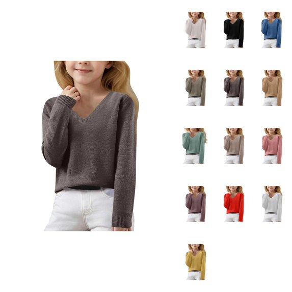 Sovoyontee Women's Oversized Chunky Knit Sweater - Long Puff Sleeve, Crewneck Pullover, Stripe Pattern (Gray/White/Apricot, Medium)