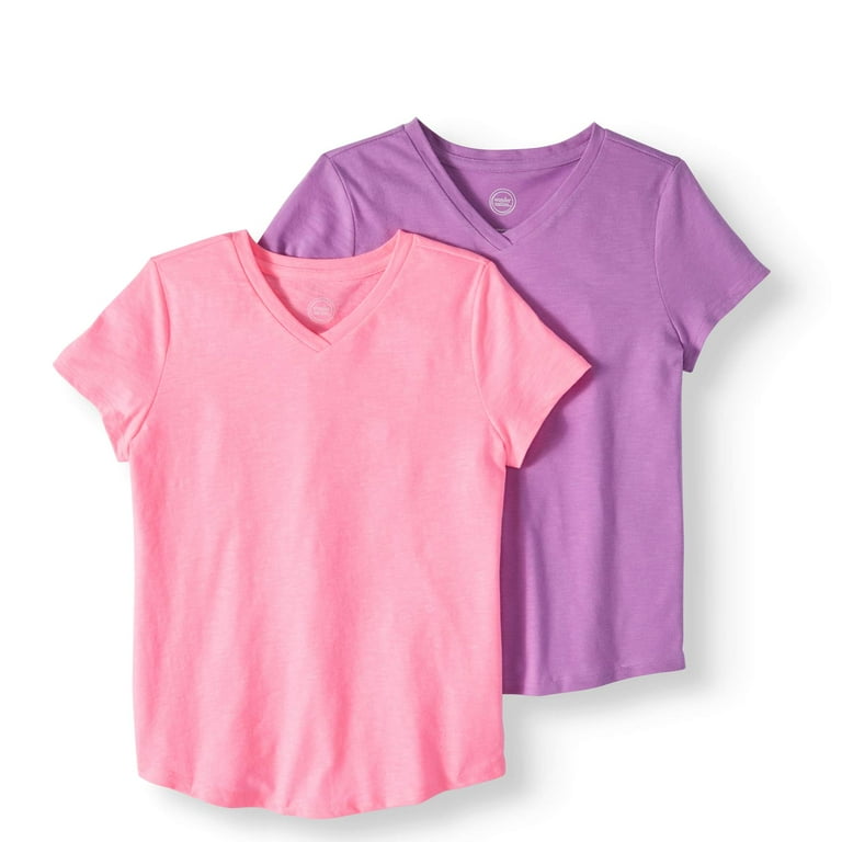 Girls v neck clearance shirts