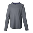 thumbnail image 1 of Girls` V-Notch Shirttail Long-Sleeve Crewneck T-Shirt, 1 of 2
