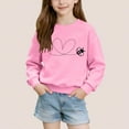 thumbnail image 1 of Girls Valentine Sweatshirt | Kids Valentine Day Shirt Heart Print Top, Be My Valentine French Terry Crewneck - Pink, White, Navy, Hot Pink,Size 11-12 T, 1 of 6
