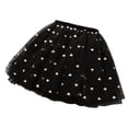 thumbnail image 1 of Girls Valentine's Day Glitter Mesh Tutu Skirt with Heart Sequins Ballet Party Skirt for Performances and Celebrations Black 2 Years-3 Years, 1 of 5