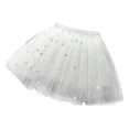 thumbnail image 1 of Girls Valentine's Day Glitter Mesh Tutu Skirt with Heart Sequins Ballet Party Skirt for Performances and Celebrations White 4 Years-5 Years, 1 of 5