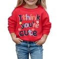 thumbnail image 1 of Girls Valentines Day Outfit Crewneck Sweatshirt Love Print Long Sleeve Pullover Valentines Day Gifts for Girls 5-6 Years, 1 of 4