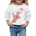 thumbnail image 1 of Girls Valentines Day Outfit Crewneck Sweatshirt Lover Themed Letter Print Long Sleeve Pullover Boys' Sweaters for Toddler Girls 5-6 Years, 1 of 4