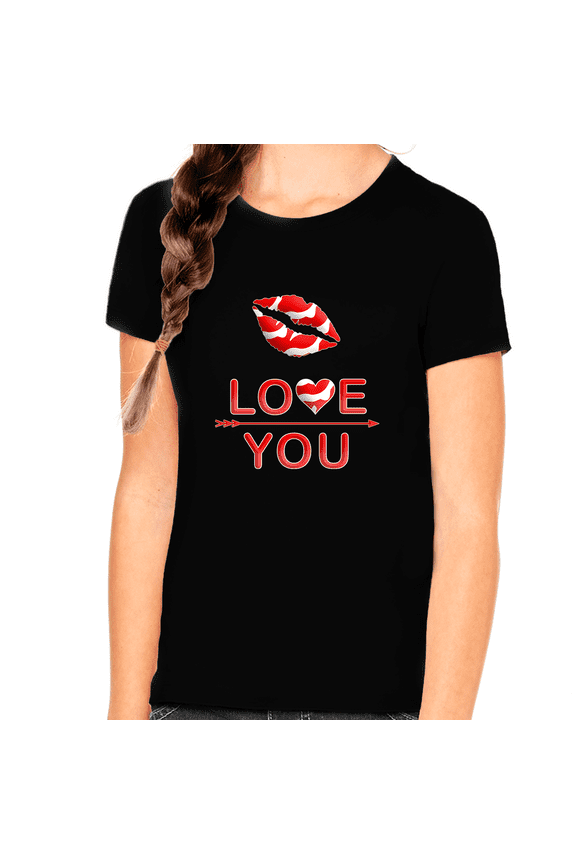 Girls Valentines Day Shirt - Valentines Day Shirts for Girls - LOVE YOU Valentine Shirts for Kids