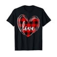 thumbnail image 1 of Girls Valentines Day Shirts Funny Hearts Love Buffalo Plaid T-Shirt, 1 of 5