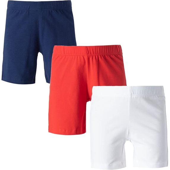 Girls' Value Pack Solid Cotton Bike Shorts (Pack of 3) - Sizes 2-16