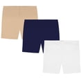 thumbnail image 1 of Girls' Value Pack Solid Cotton Bike Shorts (Pack of 3) - Sizes 2-16, 1 of 3
