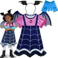 thumbnail image 1 of Girls Vampire Costume Dress Pullover Skirt Halloween Dress up Outfit Set, 1 of 4