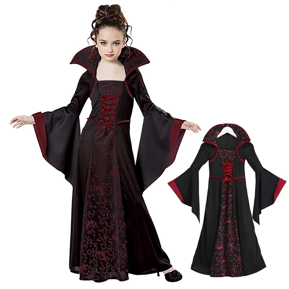 Adults Classic Red Vampiress Fancy Dress Halloween Costume Ladies Womens  Vampire