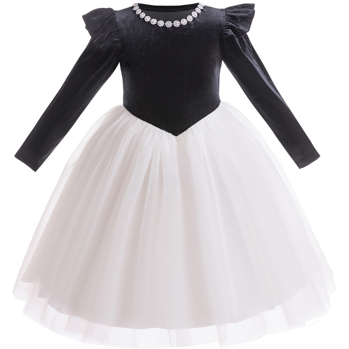 Toddler Baby Girl Velvet Christmas Dress 3Pcs Set Long