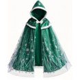 thumbnail image 1 of Girls Velvet Princess Cape Kids Hooded Fancy Cloak Dress up Cape Ice Outfit, 1 of 5