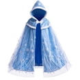 thumbnail image 1 of Girls Velvet Princess Cape Kids Hooded Fancy Cloak Dress up Cape Ice Outfit, 1 of 4