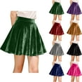thumbnail image 1 of Girls Velvet Skirt Stretch High Waist Pleated Skirts Casual Comfy Skater Mini Dress 5-15 Years, 1 of 6