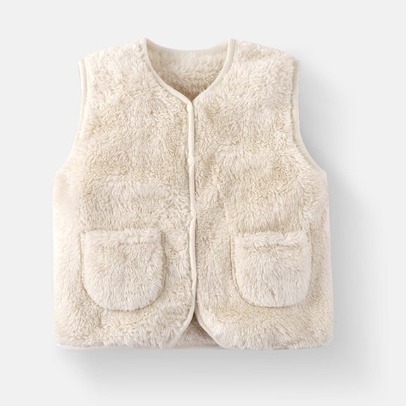 Girls Vests Size 7 Toddler Girls Boys Fleece Vest Winter Lightweight Sleeveless Bear Ears Zipper Up Jacket with Pockets