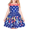 thumbnail image 1 of Sunny Fashion Girls Vintage Dress Retro 1950s Rockabilly Polka Dot Square Collar 10 Years, 1 of 5