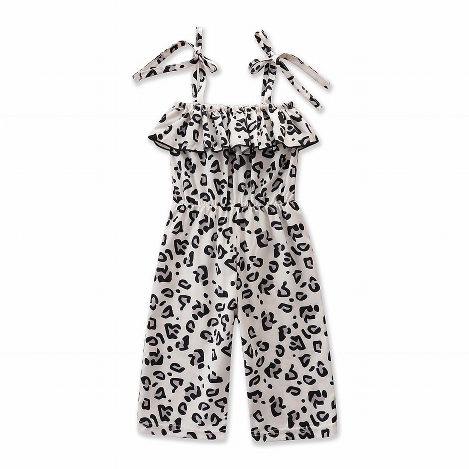 Girls Vintage Girls Leopard Print Suspenders Loose Pants Children's