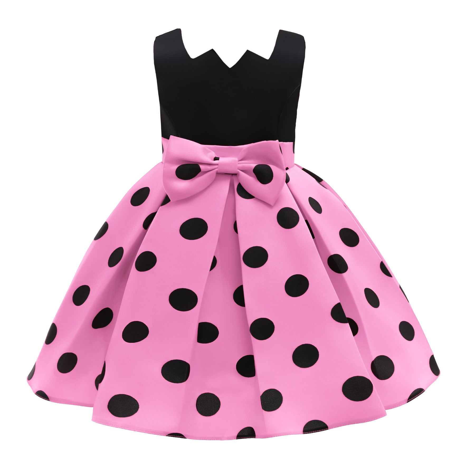 Girls Vintage Polka Dot Dress with Star Sling Pouch